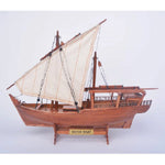 Old Modern Handicrafts Dhow Ship Model 12 Inch Red Cedar Handcrafted with Linen Sails and Wood Base
