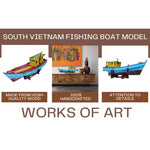 Wooden Fishing Boat Model – South Vietnam Refugee Boat – 28 Inch