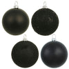 Vickerman N591217A 4.75" Black 4-Finish Ball Ornament Assortment 4 Per Box
