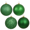 Vickerman N591504BX 6" Green 4-Finish Ball Ornament Assortment 4 Per Box