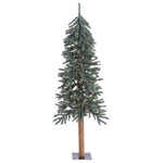 Vickerman B907351 5' Natural Bark Alpine Artificial Christmas Tree Clear Dura-Lit Lights