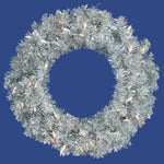Vickerman B982325LED 24" Silver Artificial Christmas Wreath Warm White Dura-lit LED Mini Lights