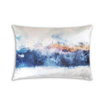 Artistic Contour Design Velvet Pillow 20" x 14" Multi Blue Watercolor Pattern by Cloud9