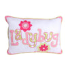 Ladybug Rectangular Decor Throw Pillow – Embroidered Cotton