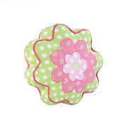 Pink Green Floral Accent Pillow – Polka Dot Design