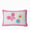 Embroidered Floral Butterfly Throw Pillow – Rectangular Cotton Accent