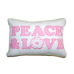 Greta Floral Stripe Pink Rectangular Embroidered Decor Throw Pillow 18" Cotton Pink Peace Love Accent By Cozy Line Home Fashions
