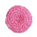 Ballerina Girl Pink Floral Round Ruffle Decor Throw Pillow 15"x15" Cotton Pink Ruffle By Cozy Line Home Fashions