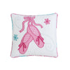 Ballerina Shoes Square Decor Throw Pillow – Embroidered Cotton