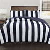 Blue and White Striped Cotton Quilt Bedding Set