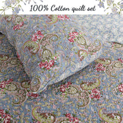 Cottage Garden Quilt Set – Blue Floral Bedding