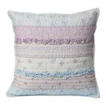 Romantic Chic Lace Ruffle Lavender Purple Patchwork Square Decor Throw Pillow 16"x16" Cotton By Cozy Line Home Fashions