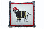 Ronnie Varsity Striped Fire Dog Dalmatian Square Decor Throw Pillow 18" Cotton Embroidered Accent By Cozy Line Home Fashions