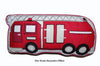 Fire Truck Novelty Decor Throw Pillow – Embroidered Cotton