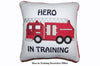 Fire Hero Square Decor Throw Pillow – Embroidered Cotton