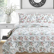Garden Floral Quilt Set Queen King Cotton Bedding
