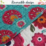 Reversible Floral Quilt – Lightweight Cotton Bedding