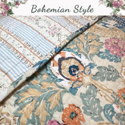 Reversible Floral Quilt Set Soft Cotton Bedding