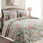Riemer Tropical Floral Cotton Reversible Quilt Bedding Set – Vibrant Botanical Design By Cozy Line Home Fashions