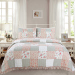 Mucci Floral Ruffle Patchwork Quilt Set Cotton Multicolor Farmhouse Style by Cozy Line Home Fashions