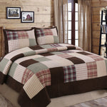 Quilt Jakob Plaid Brody Brown Patchwork Cotton Reversible Bedding Set by Cozy Line Home Fashions