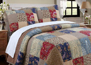 Floral Paisley Patchwork Quilt Set – Reversible Cotton