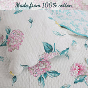 Hydrangea Print Quilt Bedding Set – Traditional Style