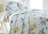 Floral Cotton Reversible Quilt Set – Scalloped Edge Design