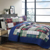 Modern Plaid Patchwork Quilt Bedding Set – Reversible Cotton
