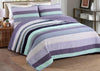Purple Floral Patchwork Quilt Bedding Set – Reversible Cotton