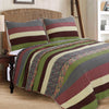 Striped Patchwork Quilt Set – Reversible Cotton Bedding