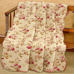 Vintage Paisley Quilted Throw Blanket 60"x50" – Cotton Teal Blue White Scalloped Style By Cozy Line Home Fashions