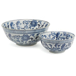 Two's Company BLF131-LFS2 Blue and White Set of 2 Decorative Bowls