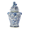 Two's Company BLF150-PF Blue & White Peony Flower Covered Temple Jar
