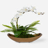 Uttermost 60207 Transcend Orchid Centerpiece in Antique Brass Boat with Moss Base