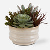 Mesa Succulent Accent – Artificial Greenery in Tan Ceramic Pot, 60209