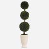 Uttermost 60223 Preserved Boxwood Triple Topiary in White Terracotta Planter