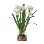 Uttermost 60228 Lacey Daffodil Accent Arrangement in Clear Glass Vase
