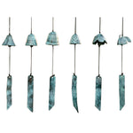 Wind Chime Set of 6 – Brass Nambu Bell 14" Hanging Outdoor Accent by SPI