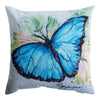 Blue Butterfly Garden Pillow 
