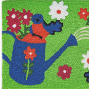 Nature Garden Welcome Mat – Bluebirds & Watering Can Rug