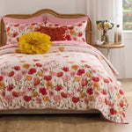Breeze Blush 2-Piece Twin/Twin XL Quilt Set – 68"x88" Reversible Floral Style Bedding Set for All Seasons by Greenland Home Fashions
