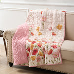 Blush Floral Quilted Throw 50x60