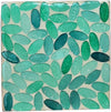 POSH DIKUR C0007 Handmade Turquoise Coloured Leaves Wooden Coasters, Set of 4