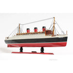 Handbuilt Queen Mary & Display Case – Wood Ship Model for Collectors – 15” High
