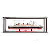 Queen Mary Midsize Ship Model with Display Case – Handcrafted Wooden Replica – 16 Inch Height