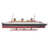 Normandie Painted Large Ship Model – Handcrafted Wooden Replica – 14.5 Inch Display Decor