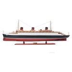 Normandie Painted Large Ship Model  14.5" – Handcrafted Wooden Replica – Display Decor By Old Modern Handicrafts