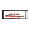 Normandie Large Ship Model with Display Case – Handcrafted Wooden Replica – 15 Inch