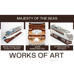 Majesty of the Seas Wooden Model with Lifeboats, Railings, and Navigation Details